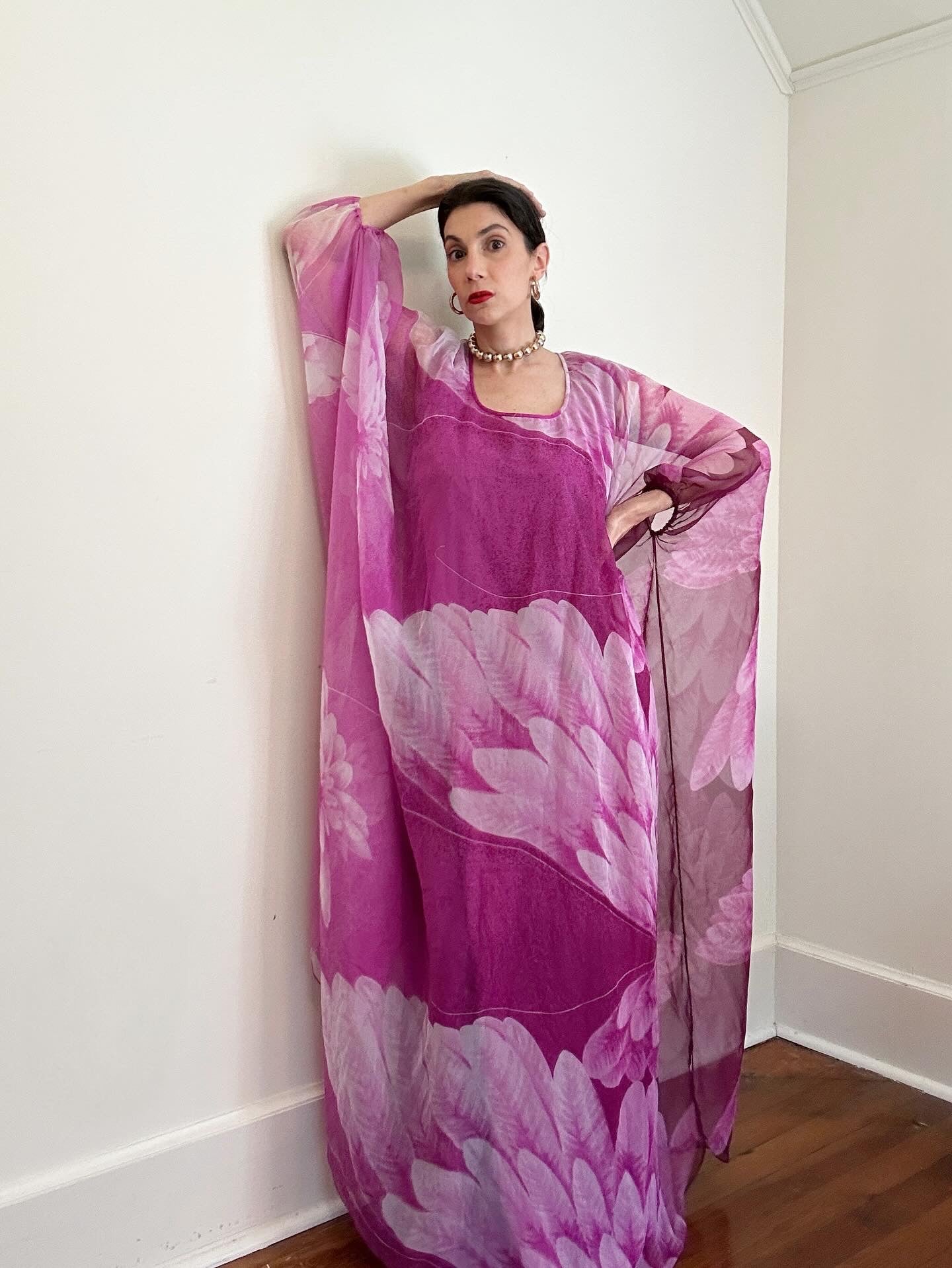 60s Donald Brooks for Lane Bryant Mariposa Kaftan