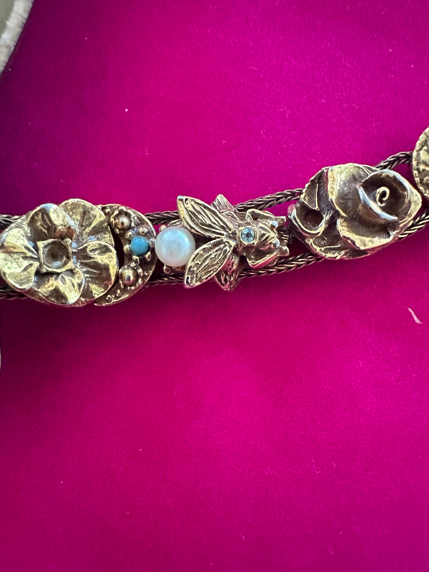 Vintage 50s Goldette Slide Charm Bracelet