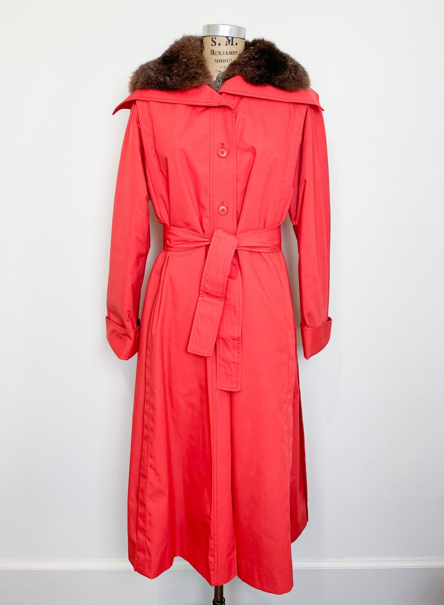 SOLD ~ Vintage 1970s Yves Saint Laurent Trench Coat - The Red