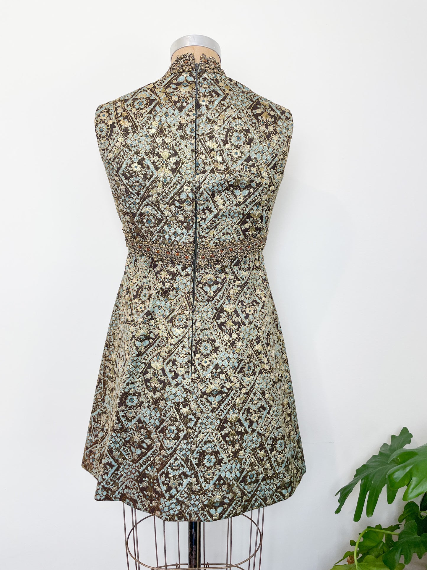 1960s Oscar De La Renta Metallic Brocade Coat & Dress Ensemble