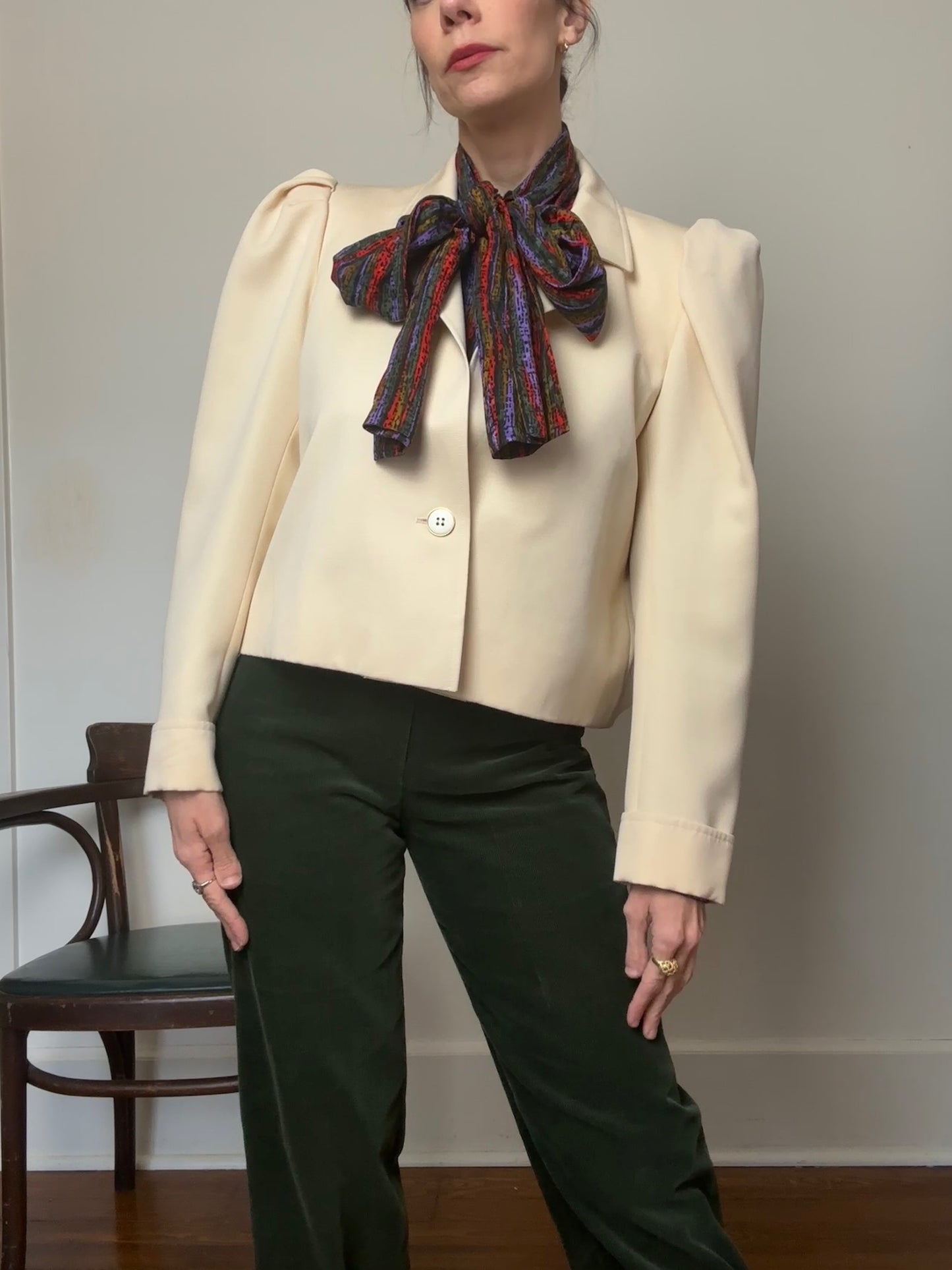Yves Saint Laurent Rive Gauche Cream Bolero Jacket