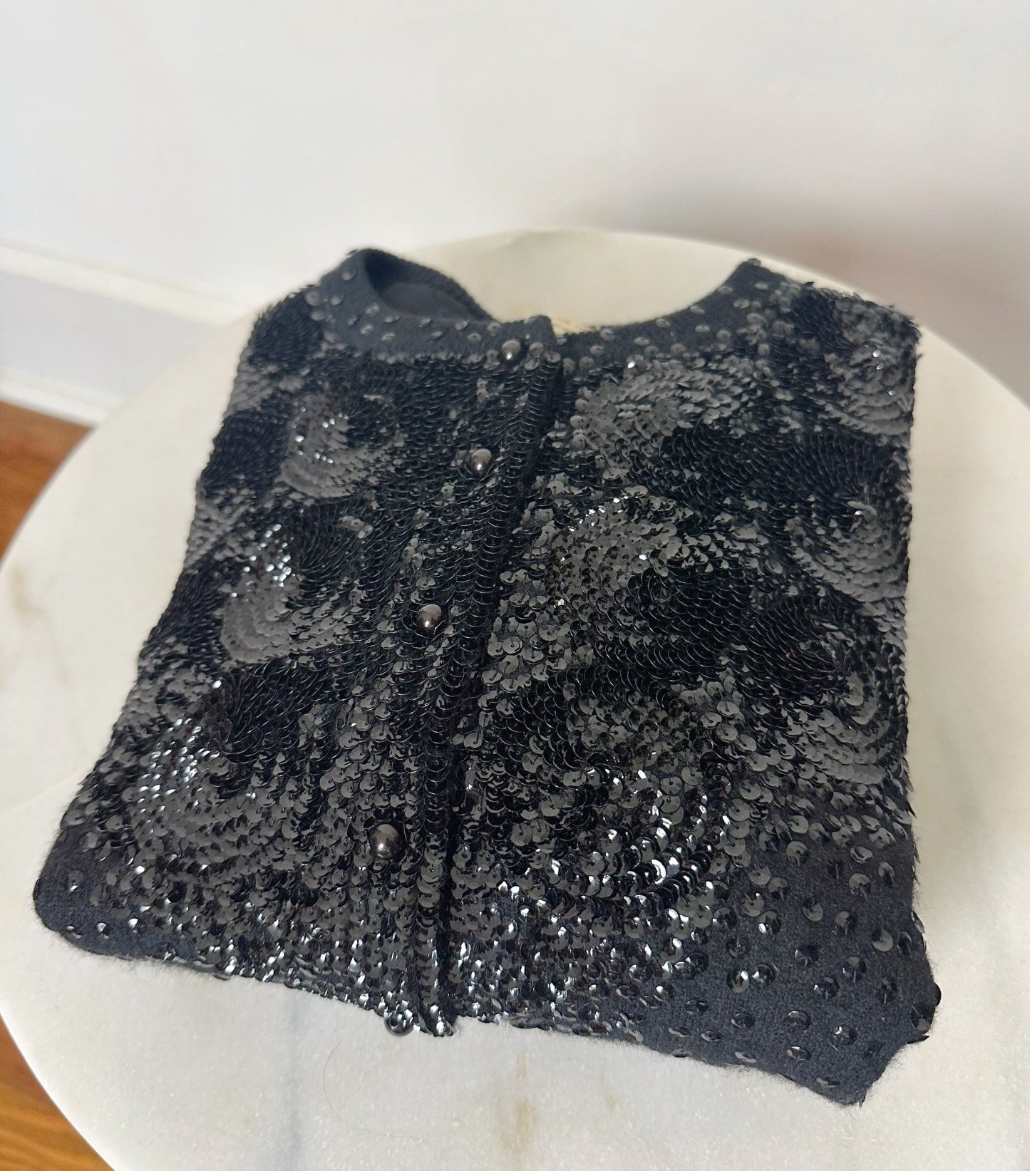 1950s Handbeaded Lambswool & Angora Cardigan