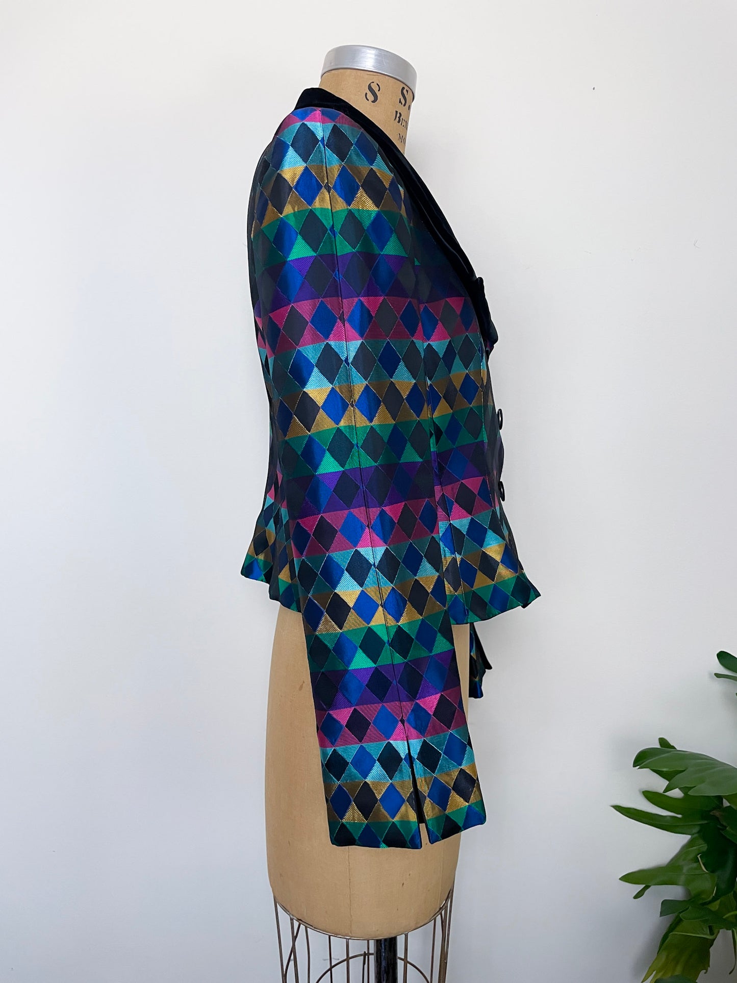1990s Armani Harlequin Silk Jacket