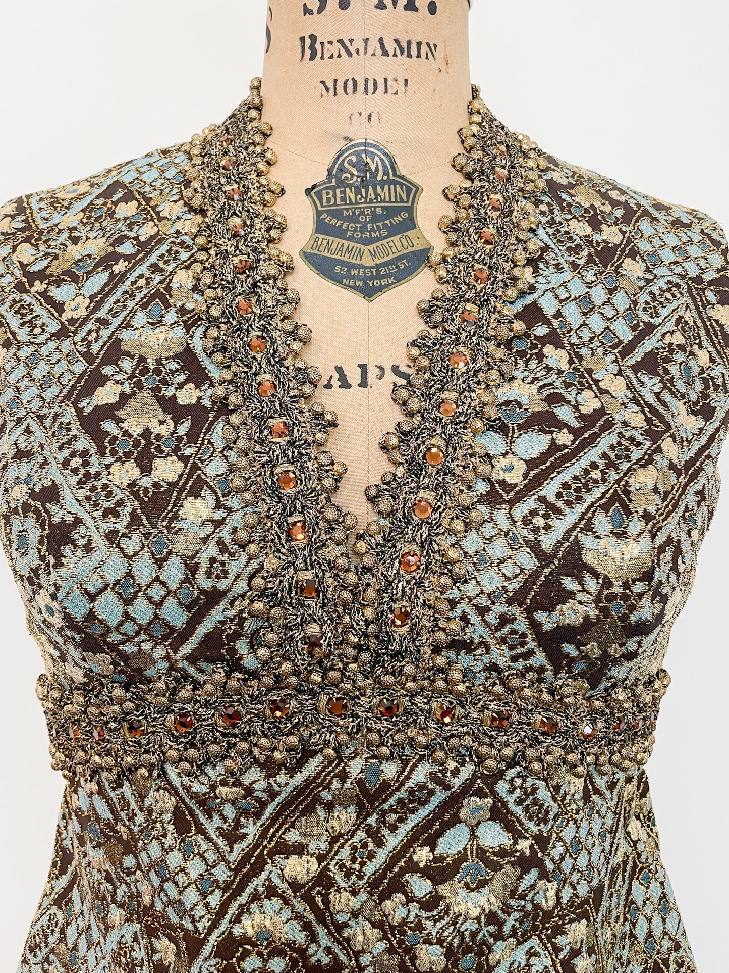 1960s Oscar De La Renta Metallic Brocade Coat & Dress Ensemble