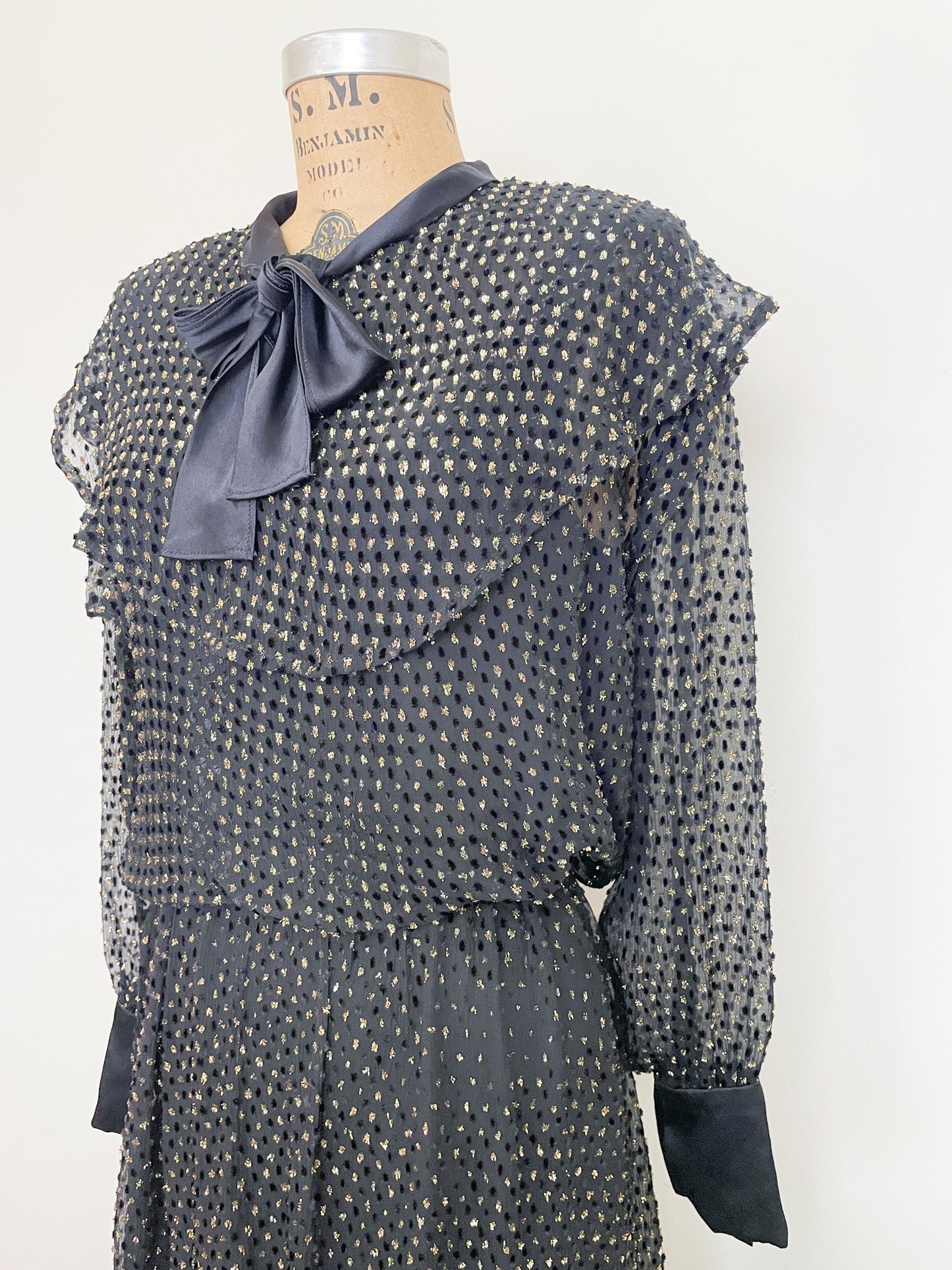 1970s Sonia Rykiel Chez Henri Bendel Point D'Espirit Dress