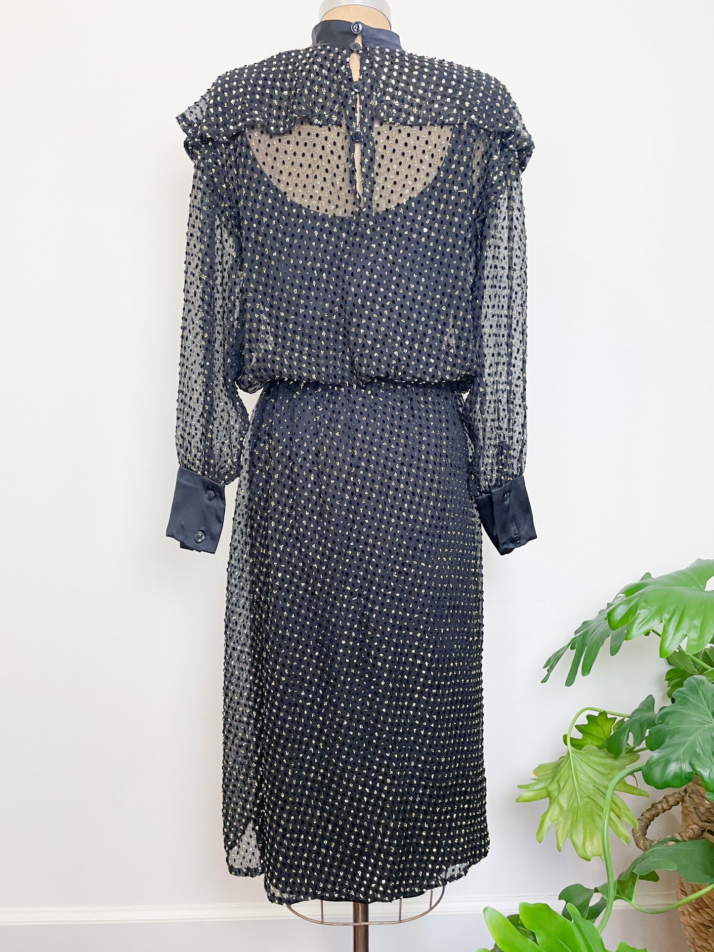 1970s Sonia Rykiel Chez Henri Bendel Point D'Espirit Dress