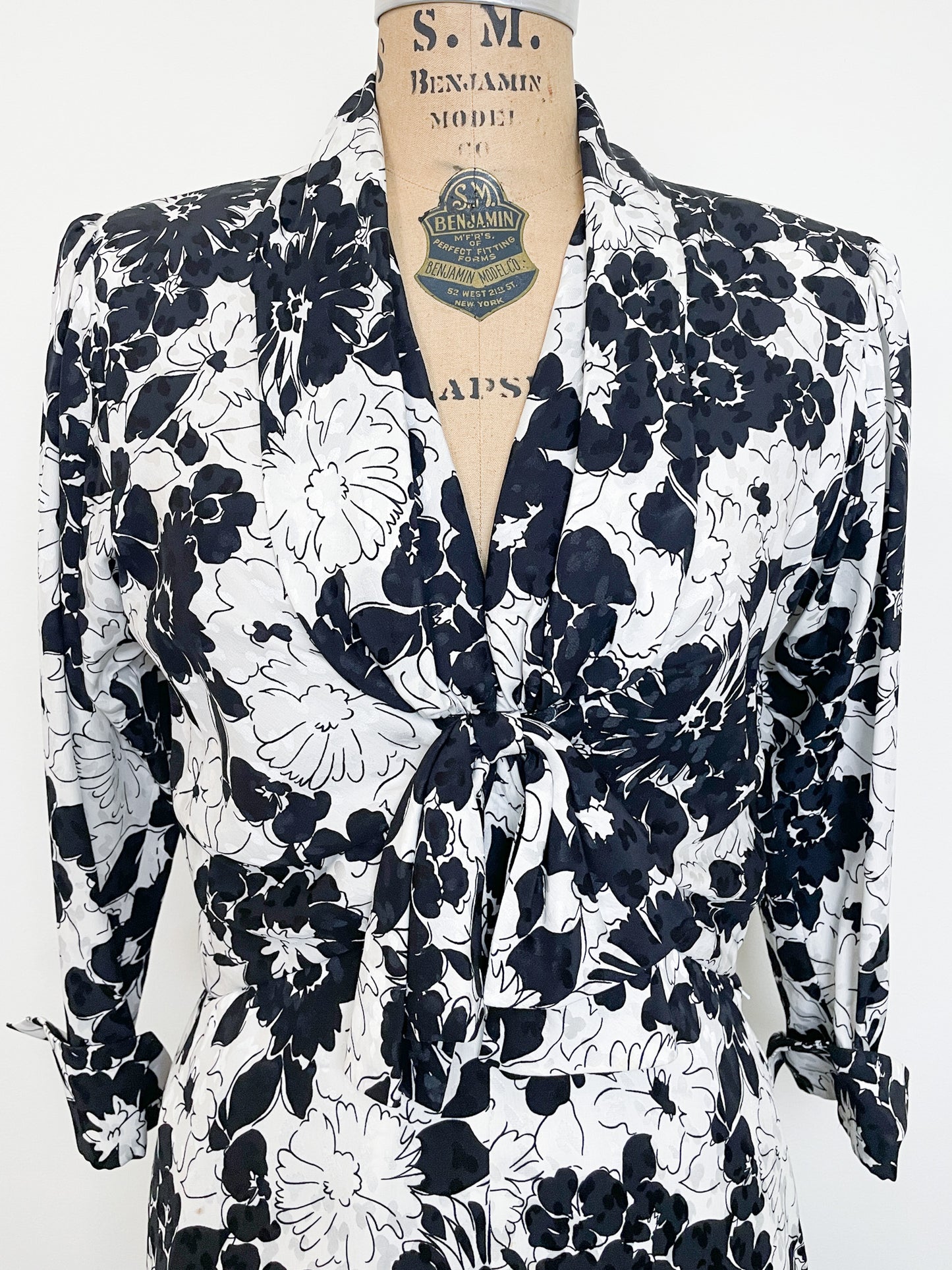 F/W 1986 YSL Rive Gauche Silk Floral Dress