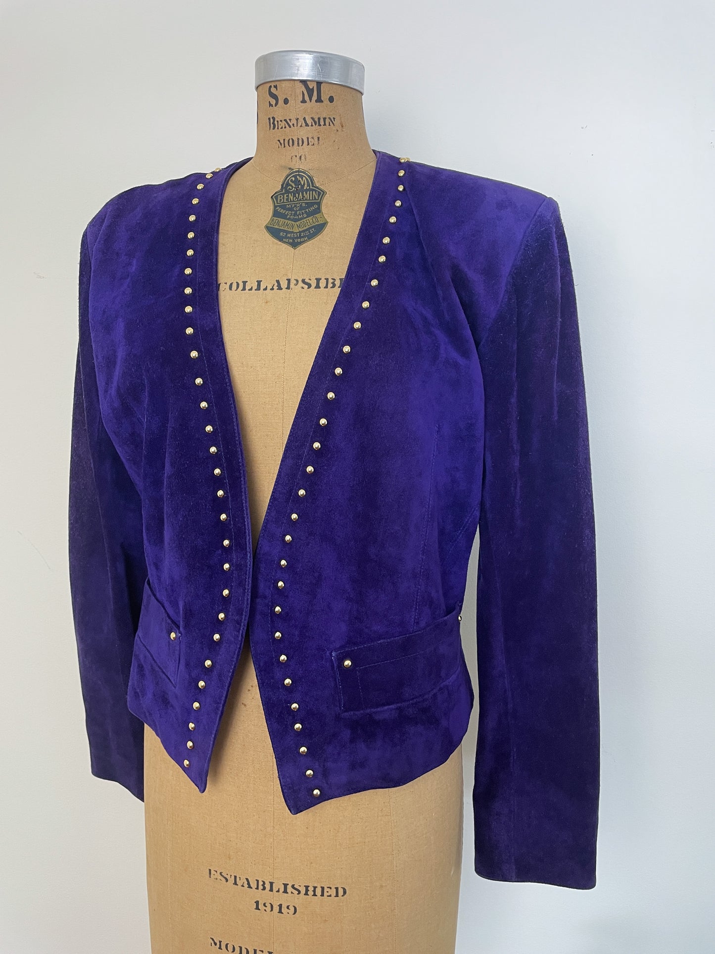 F/W 89-90 Yves Saint Laurent Rive Gauche Suede Studded Jacket